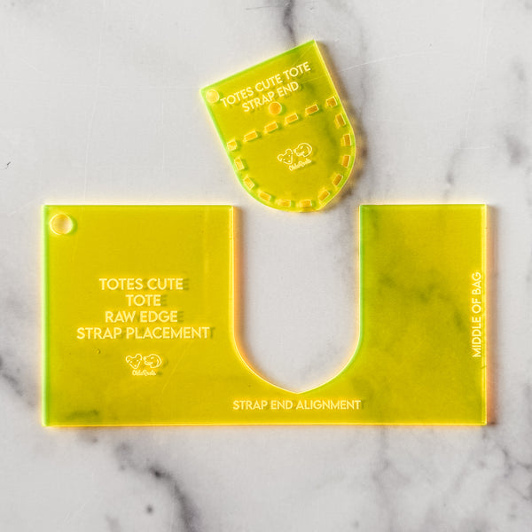 Totes Cute Tote Handle Guide -  Set of 2 - Neon Yellow -  Acrylic Template