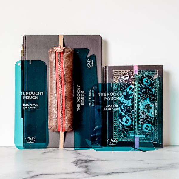 Poochy Pouch - Two Sizes - Set of 4 - Teal -  Acrylic Template