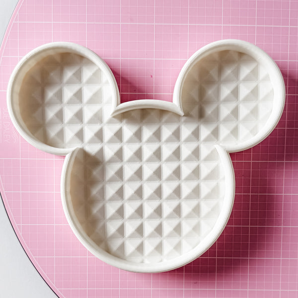 Mouse Craft Tray - Pyramid Base with Grips - White