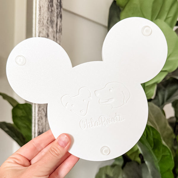 Mouse Craft Tray - Pyramid Base with Grips - White