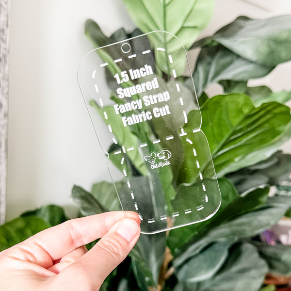 SQUARED Fancy Straps - Size 1.5" - Clear - Set of 3 - Acrylic Template