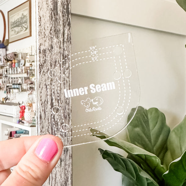 Inner Seam Tool - All In One - 1/4", 3/8", 1/2"  - Clear -  Acrylic Template