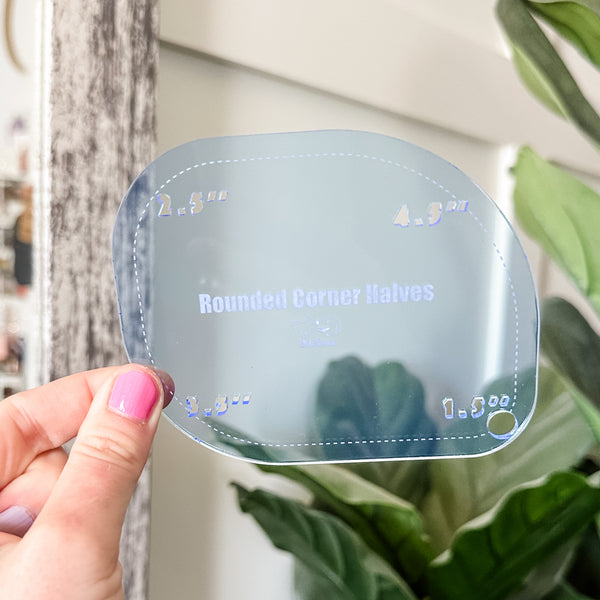 1-2-3-4 HALVES Inch Rounded Corners  - Ocean -  Acrylic Template