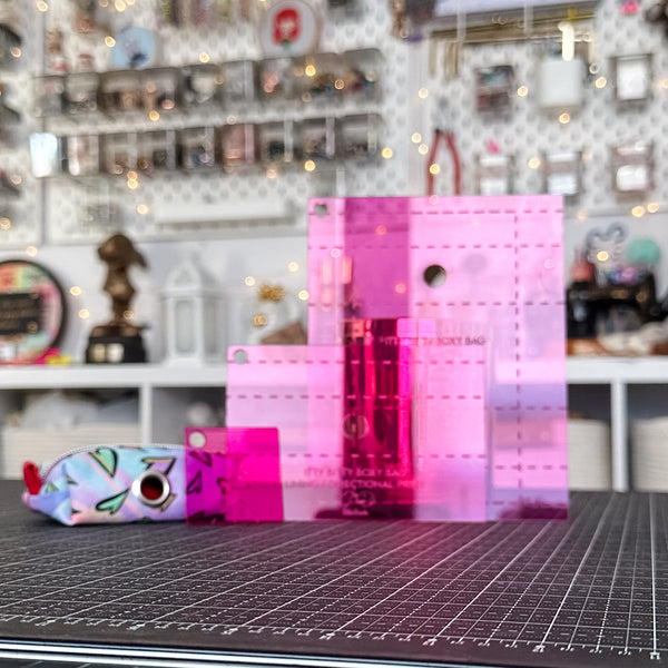 Itty Bitty Boxy Bag Set of 3 - Magenta -  Acrylic Template