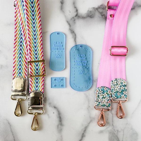 Rounded Fancy Straps - Size 1.5" - Ocean - Set of 3 - Acrylic Template