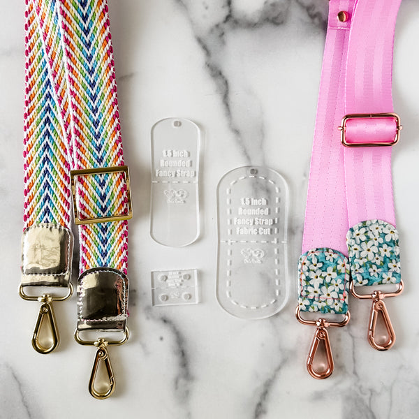 Rounded Fancy Straps - Size 1.5" - Clear - Set of 3 - Acrylic Template