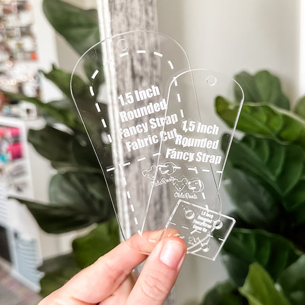 Rounded Fancy Straps - Size 1.5" - Clear - Set of 3 - Acrylic Template