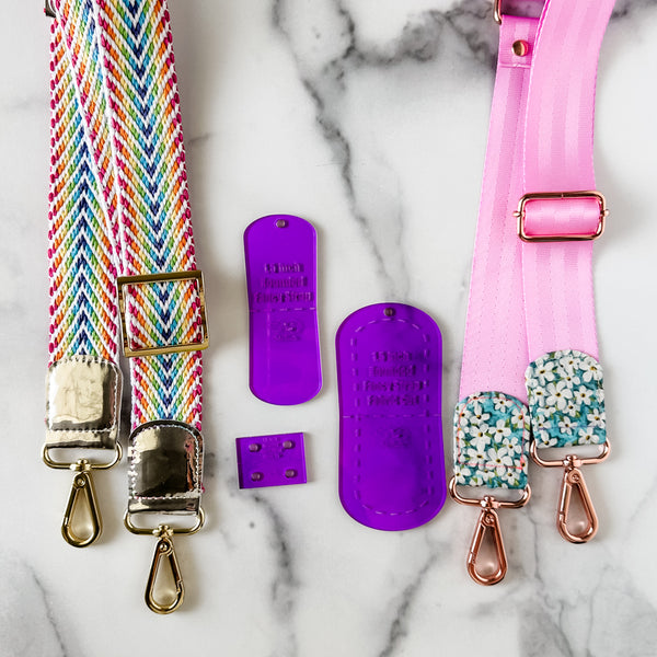 Rounded Fancy Straps - Size 1.5" - Purple - Set of 3 - Acrylic Template