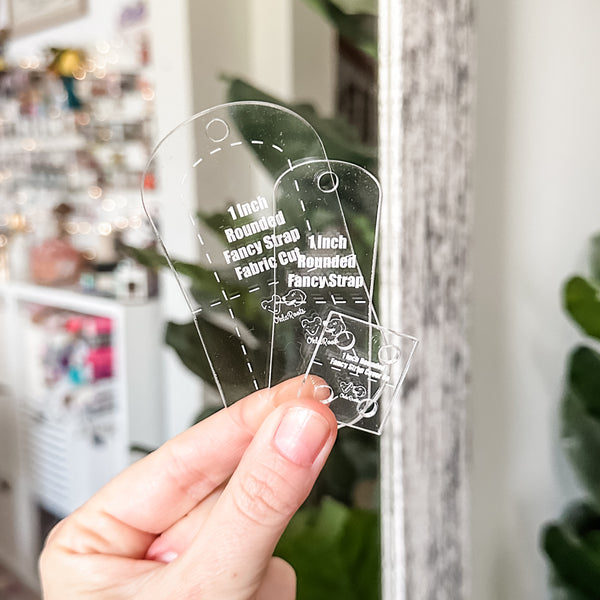 Rounded Fancy Straps - Size 1" - Clear - Set of 3 - Acrylic Template