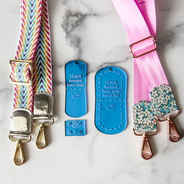 Rounded Fancy Straps - Size 1.5" - Blue - Set of 3 - Acrylic Template