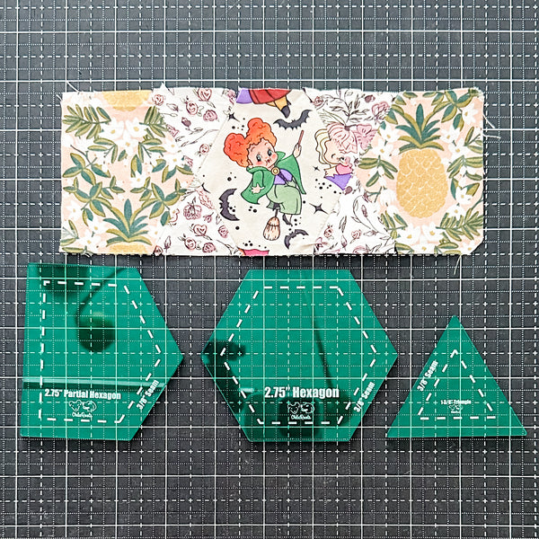 English Paper Piecing Set of 3 - "Nom Nom" Style - Mint - Acrylic Template