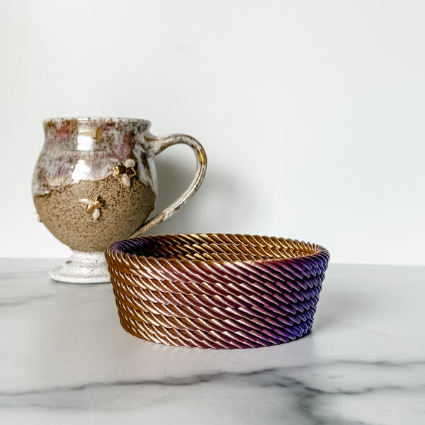 Medium Rope Craft Bowl - Purple and Gold