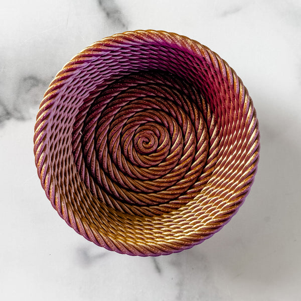 Medium Rope Craft Bowl - Purple and Gold
