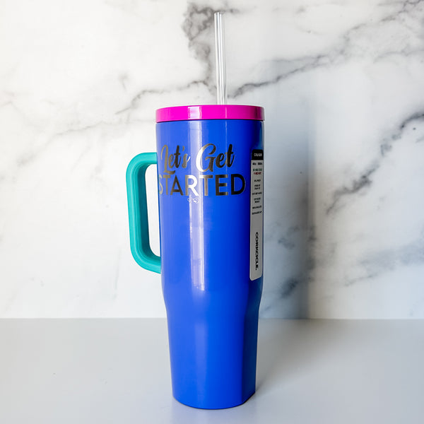 Let's Get Started - Windbreaker - Corkcicle 40oz Cruiser With Plastic Straw