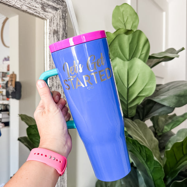 Let's Get Started - Windbreaker - Corkcicle 40oz Cruiser With Plastic Straw