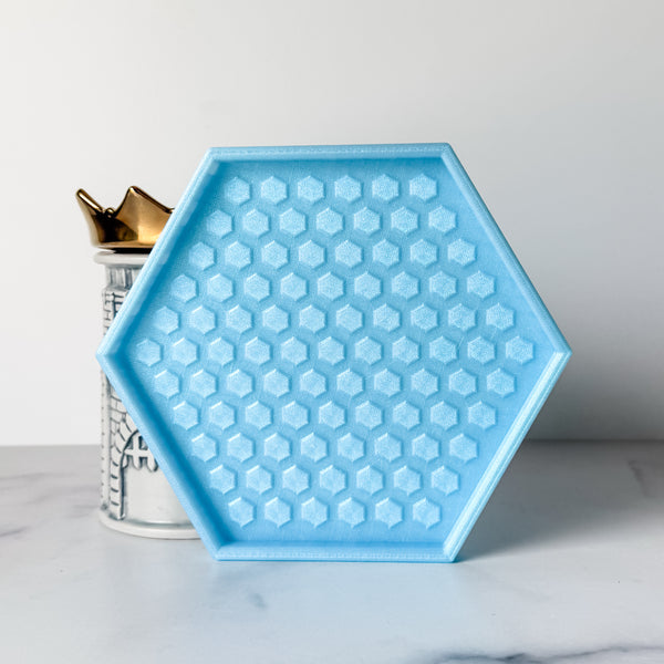 Hexagon Craft Tray - Honeycomb Base with Grips - Ocean Blue