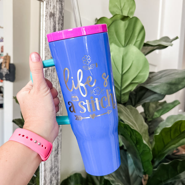 Life's A Stitch - Windbreaker - Corkcicle 40oz Cruiser With Plastic Straw