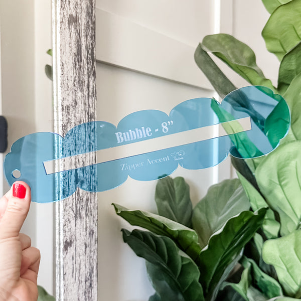 Bubble Zipper Accent Template - Blue - 3 Sizes Available