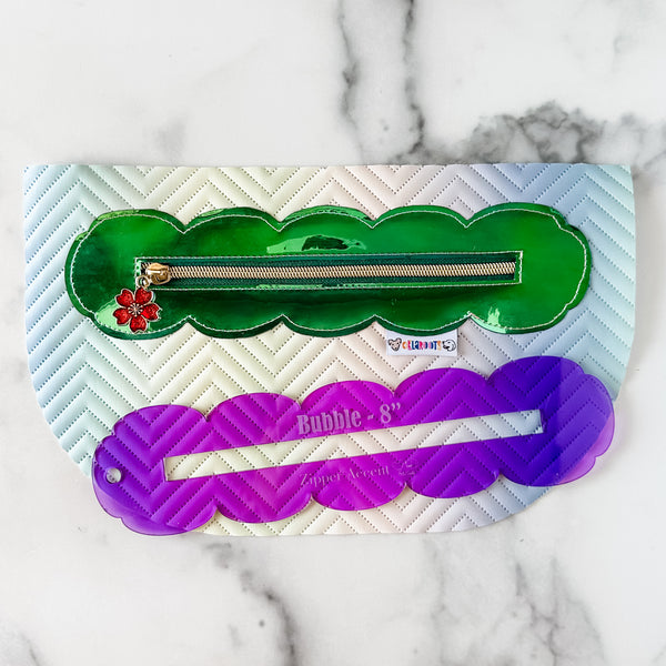 Bubble Zipper Accent Template - Purple - 3 Sizes Available