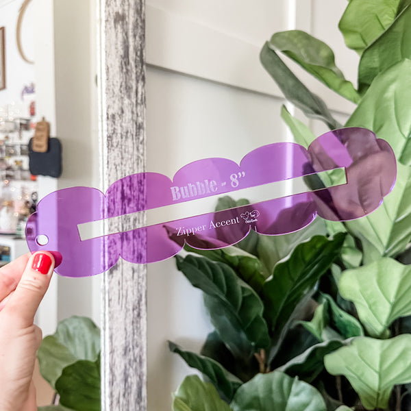 Bubble Zipper Accent Template - Purple - 3 Sizes Available