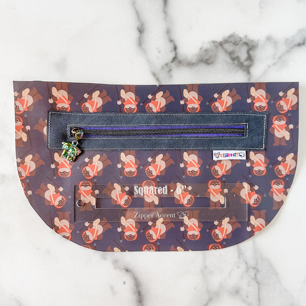 Square Zipper Accent Template - Clear - 3 Sizes Available