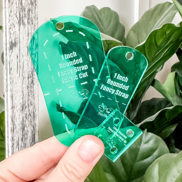 Rounded Fancy Straps - Size 1" - Mint - Set of 3 - Acrylic Template