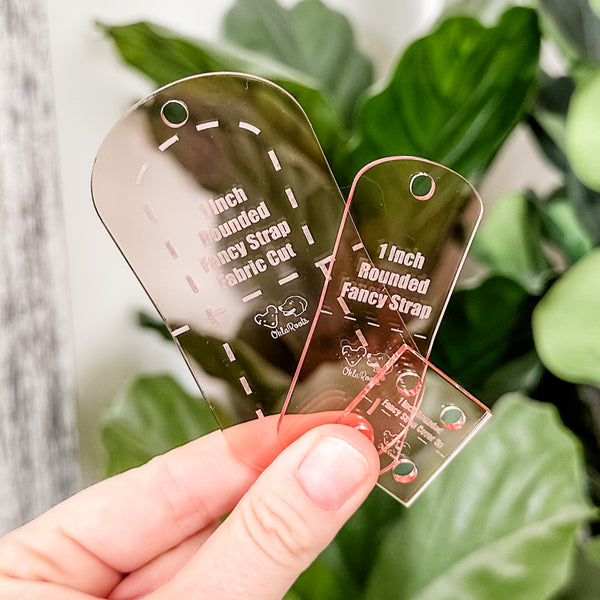 Rounded Fancy Straps - Size 1" - Rose Gold - Set of 3 - Acrylic Template