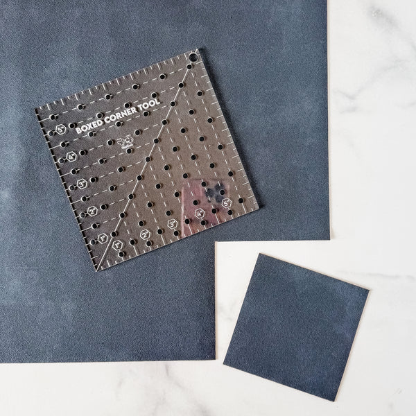 Boxed Corner Tool - Square - Half Inch Markings - 6" x 6"  - Clear -  Acrylic Template