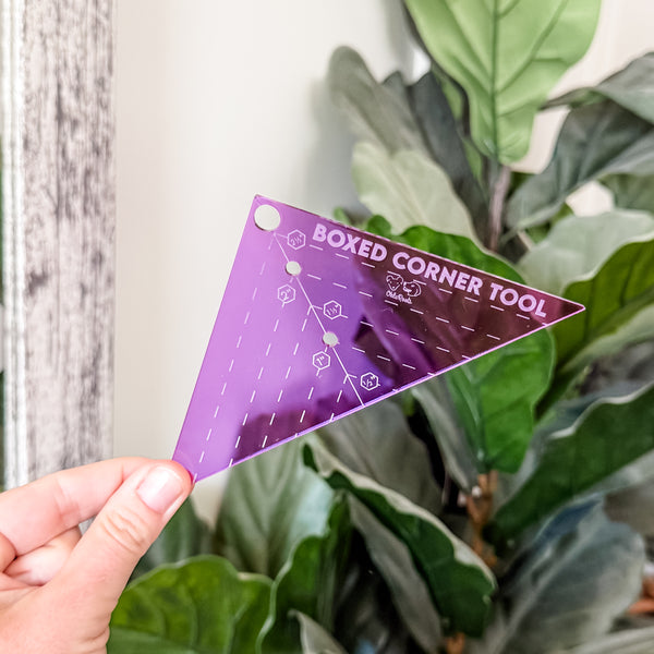 Boxed Corner Tool - Triangle - Half Inch Markings - 3" Deep - Purple -  Acrylic Template