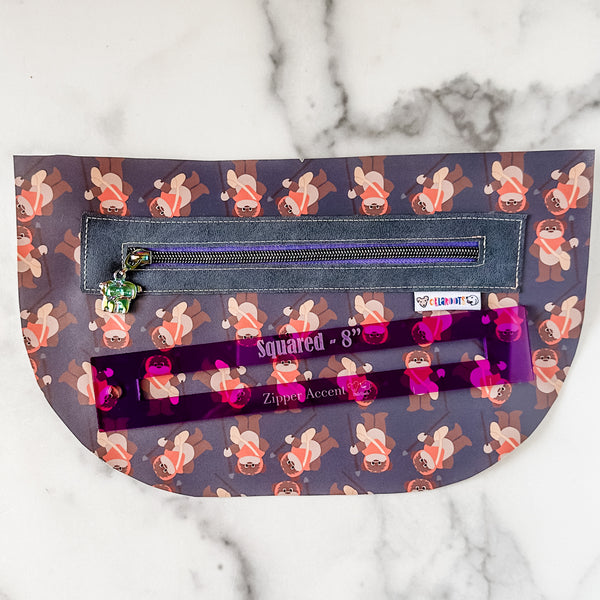 Square Zipper Accent Template - Purple - 3 Sizes Available