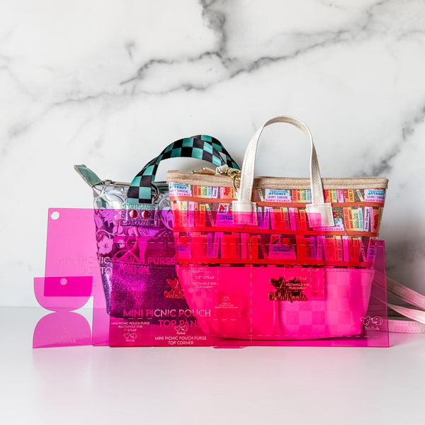 Mini Picnic Pouch / Purse Acrylic Templates - Magenta - Set of 6