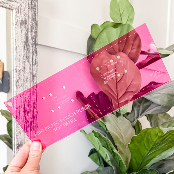 Mini Picnic Pouch / Purse Acrylic Templates - Magenta - Set of 6