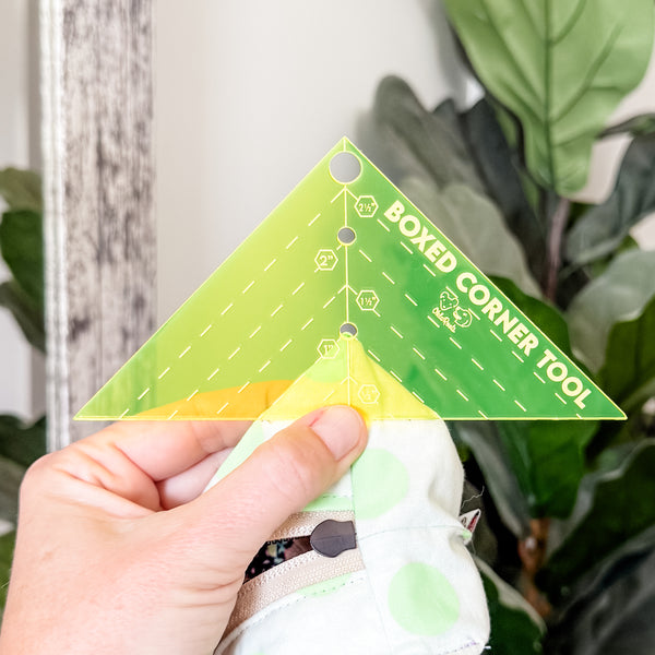 Boxed Corner Tool - Triangle - Half Inch Markings - 3" Deep - Neon Yellow -  Acrylic Template