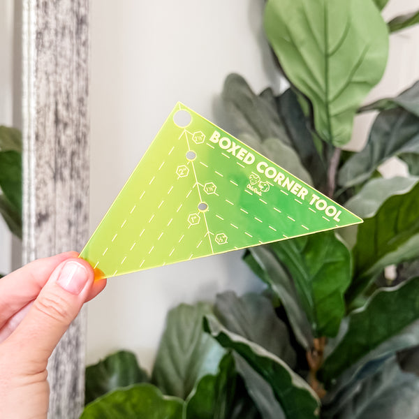 Boxed Corner Tool - Triangle - Half Inch Markings - 3" Deep - Neon Yellow -  Acrylic Template