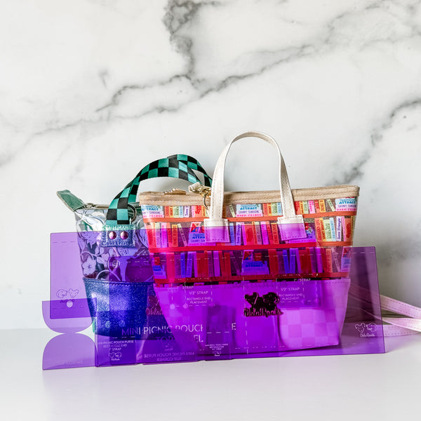Mini Picnic Pouch / Purse Acrylic Templates - Purple - Set of 6