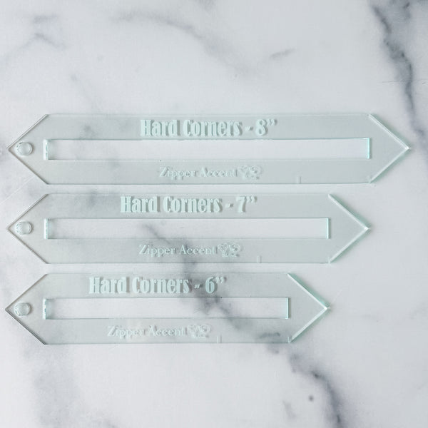 Hard Corners Zipper Accent Template - Soda - 3 Sizes Available