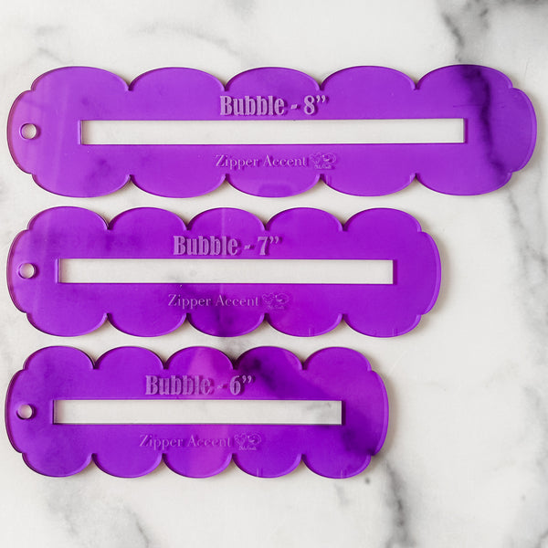Bubble Zipper Accent Template - Purple - 3 Sizes Available
