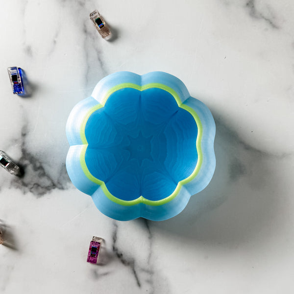 Large Pumpkin Craft Bowl - Ocean Blue With Lime Top - Designed by Newt!