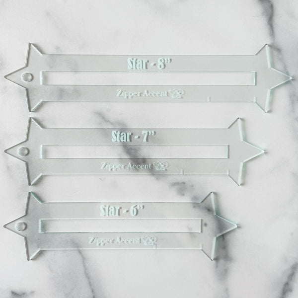 Star Zipper Accent Template - Soda - 3 Sizes Available