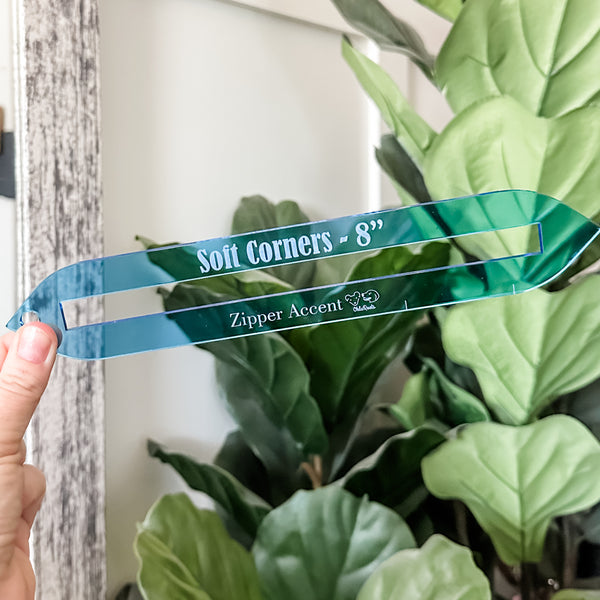 Soft Corners Zipper Accent Template - Blue - 3 Sizes Available