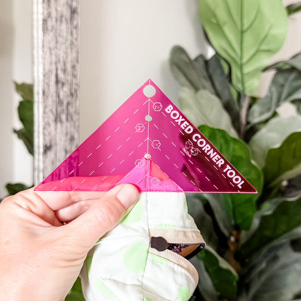 Boxed Corner Tool - Triangle - Half Inch Markings - 3" Deep - Magenta -  Acrylic Template
