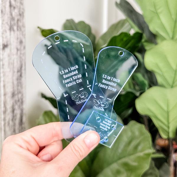 Rounded Fancy Straps - Size 1.5" Webbing To 1" Hook - Ocean - Set of 3 - Acrylic Template
