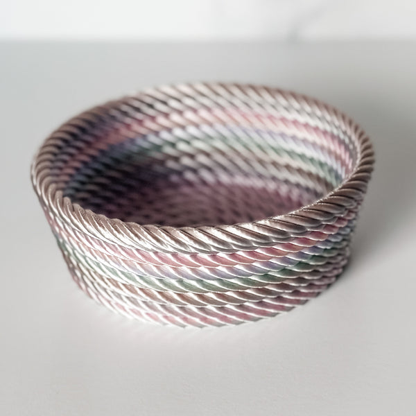 Medium Rope Craft Bowl - Lavender Rainbow