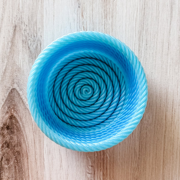 Medium Rope Craft Bowl - Aqua Ombre