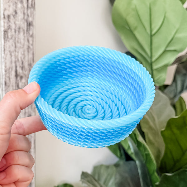 Medium Rope Craft Bowl - Aqua Ombre