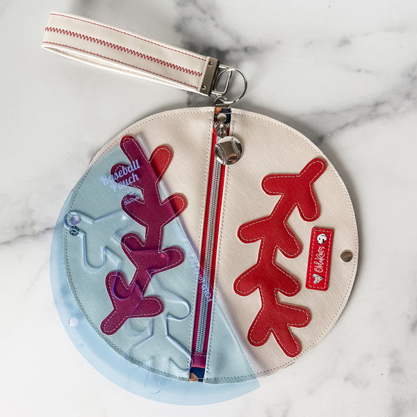 Baseball Zip Pouch With Applique - Ocean -  Acrylic Template