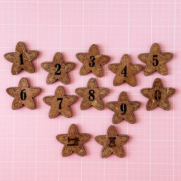 Gold Foil Cork - Flower - Pattern Labels - Numbers - 0-9