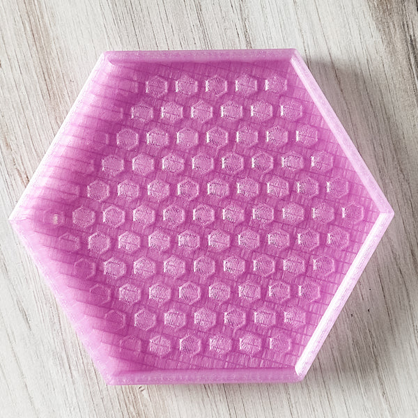 Hexagon Craft Tray - Honeycomb Base with Grips - Glitter Lavender