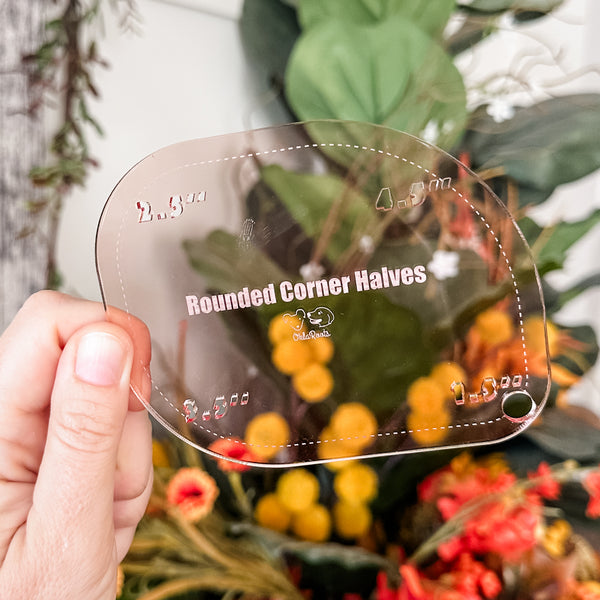 1-2-3-4 HALVES Inch Rounded Corners  - Rose Gold -  Acrylic Template