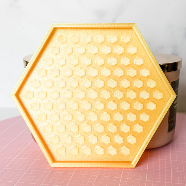 Hexagon Craft Tray - Honeycomb Base with Grips - Honey